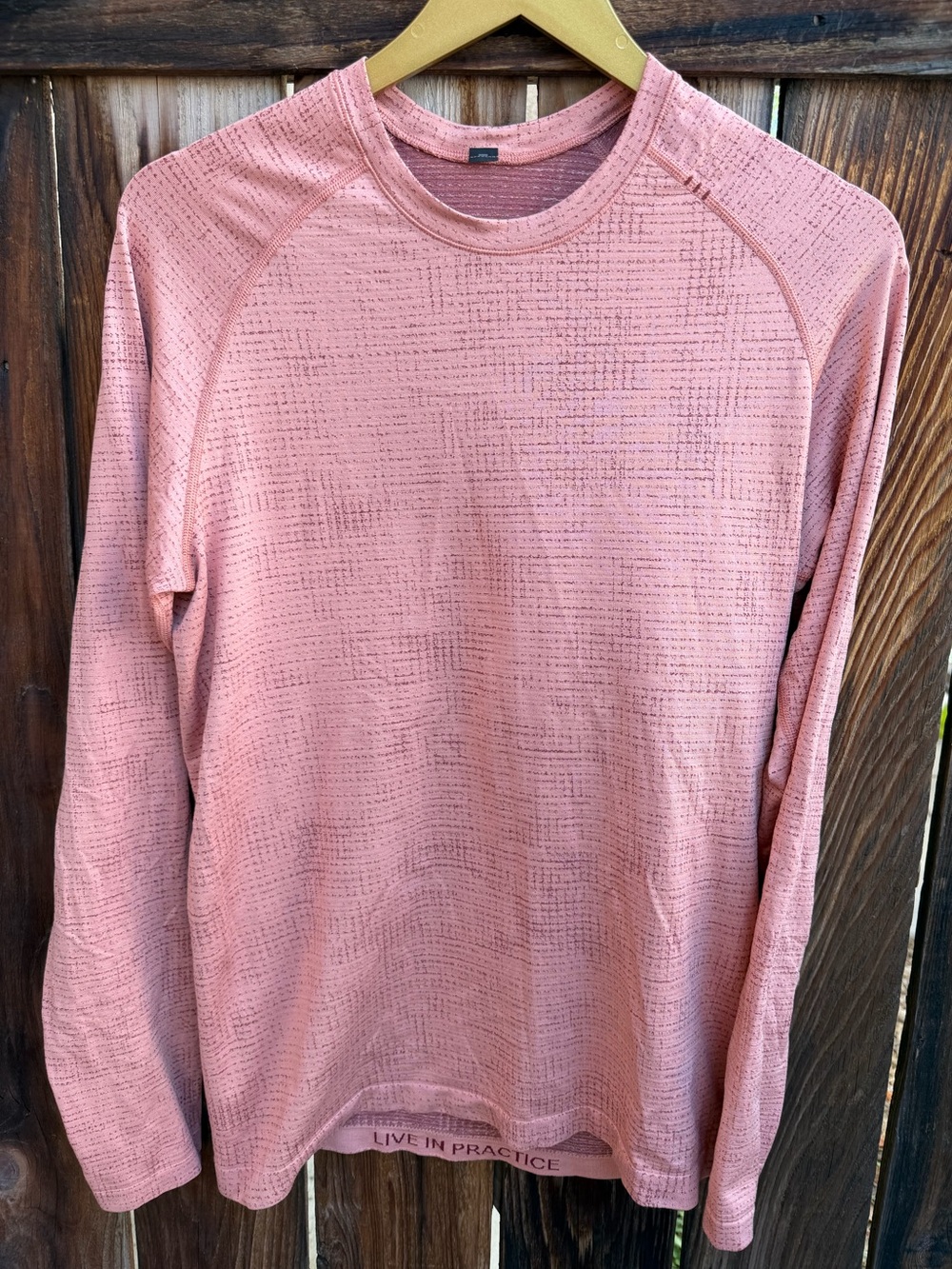 Lululemon Live In Practice Long Sleeve Tee Rose Pink Men's Size Small S